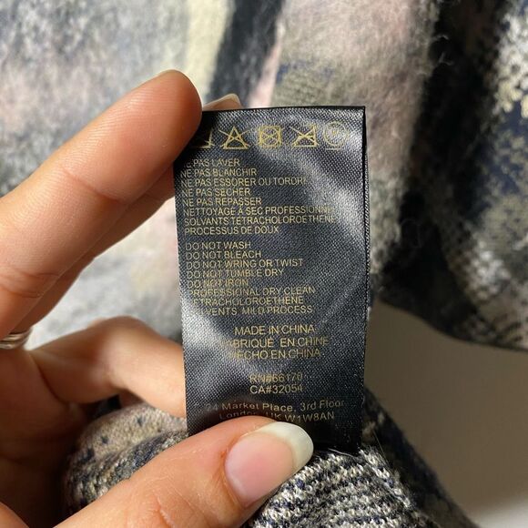 Anthropologie Troubadour Plaid Floral Petal Detail Mock Neck Sweater Small - Picture 9 of 9